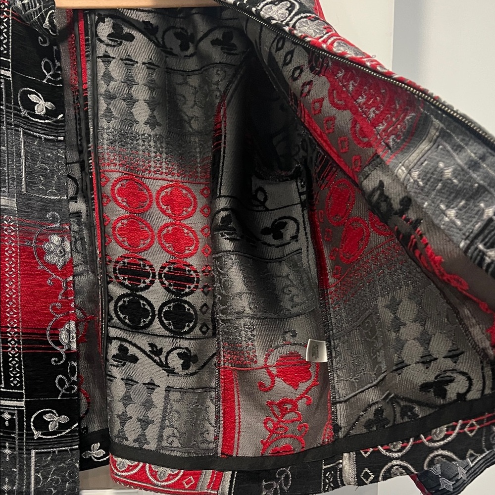 Stylish Women's Patchwork Jacket - Red and Black - image 7